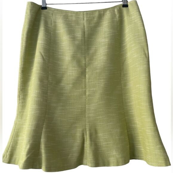 Judith Hart Collection Kohlrabi Green A-Line flared midi skirt fully lined Sz 16 - Picture 2 of 8
